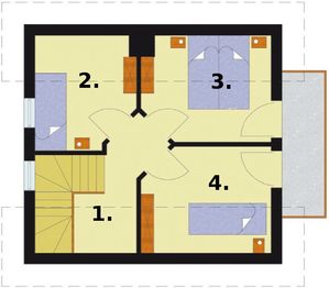Poddasze projektu - Orlean dom letniskowy z poddaszem szkielet drewniany