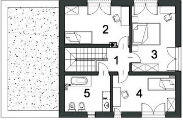 Piętro 1 projektu - Przytulny D25