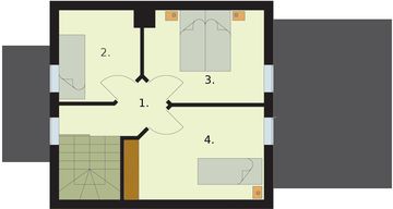 Poddasze projektu - Orlean 3 dom letniskowy z poddaszem szkielet drewniany