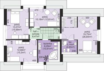 Poddasze projektu - Dom przy Cyprysowej 36 D
