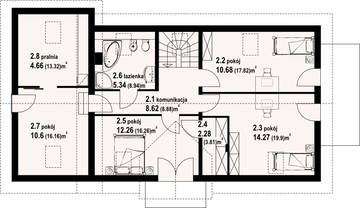 Poddasze projektu - Działoszyce 15 dwst