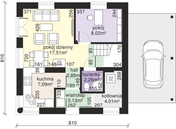 Parter projektu - Dom przy Wiosennej 6