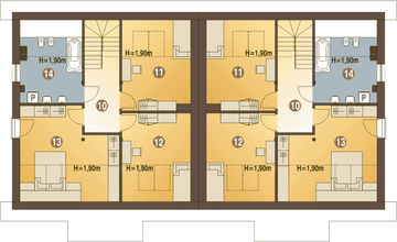 Poddasze projektu - Jarząbek II z garażem 1-st. bliźniak [A-BL2]