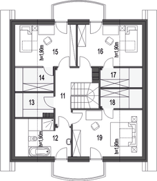 Poddasze projektu - Aksel z garażem 1-st. [A]