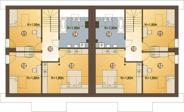Poddasze projektu - Jarząbek II z garażem 1-st. bliźniak [A-BL1]