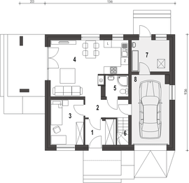 Parter projektu - Monika z garażem 1-st. [A]