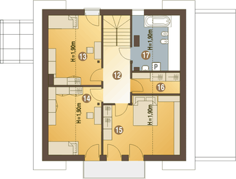 Poddasze projektu - Jarząbek z garażem 2-st. [A1]