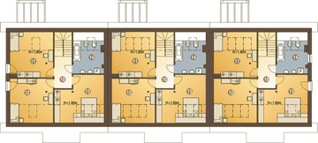 Poddasze projektu - Jarząbek III z garażem 1-st. szeregówka [A-SZ]