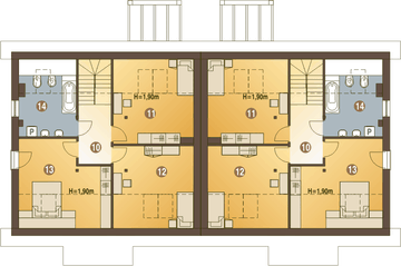 Poddasze projektu - Jarząbek III z garażem 1-st. bliźniak [A-BL2]