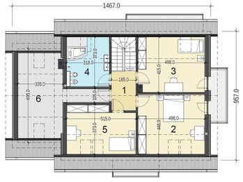 Poddasze projektu - Sowa 14 z garażem