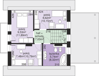 Poddasze projektu - Dom przy Wiosennej 8