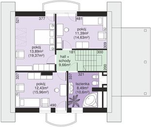 Poddasze projektu - Dom przy Cyprysowej 12 P