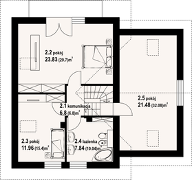 Poddasze projektu - Gładyszów 15m