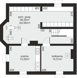 Piwnica projektu - Dom przy Cyprysowej 15 P