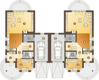Parter projektu - Kowalik II z garażem 1-st. bliźniak [A-BL1]