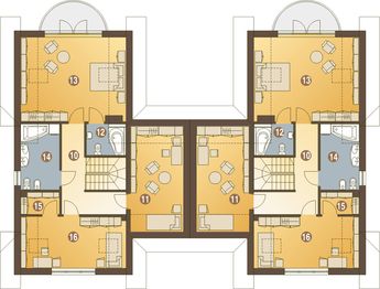 Poddasze projektu - Kowalik II z garażem 1-st. bliźniak [A-BL1]