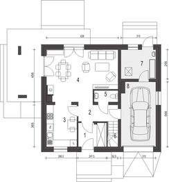 Parter projektu - Monika II z garażem 1-st. [A]