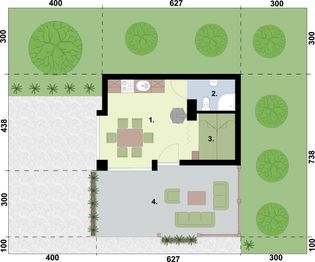 Parter projektu - Palmas szkielet drewniany dom letniskowy