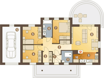 Parter projektu - Modraszka z garażem 1-st. [A]