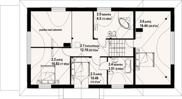 Poddasze projektu - Chmielniki małe dw 65