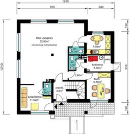 Parter projektu - BS-10 wariant z lokalem