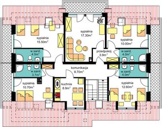 Poddasze projektu - BW-45 wariant, agroturystyczny