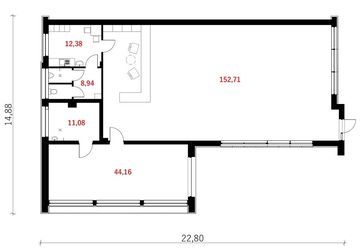 Rzut parteru projektu - Pawilon handlowy PH229