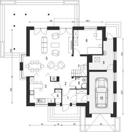 Parter projektu - Diana z garażem 1-st. [A]