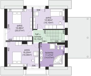 Poddasze projektu - Dom przy Wiosennej 9