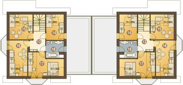 Poddasze projektu - Puszczyk z garażem 1-st. bliźniak [A-BL1]
