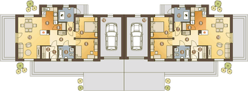 Parter projektu - Rokitniczka z garażem 1-st. bliźniak [A-BL]