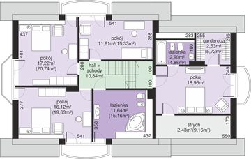 Poddasze projektu - Dom przy Wiosennej 12