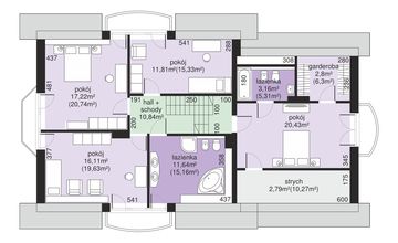 Poddasze projektu - Dom przy Wiosennej 14