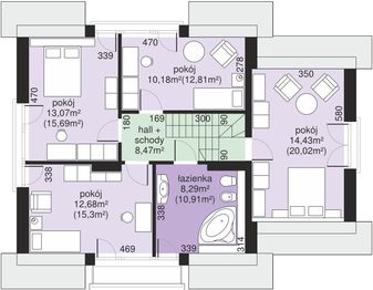 Poddasze projektu - Dom przy Wiosennej 17