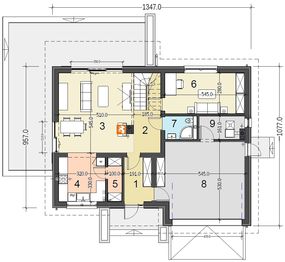 Parter projektu - Bocian 1 z garażem 2-st.