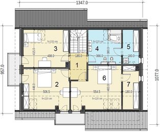 Poddasze projektu - Bocian 1 z garażem 2-st.