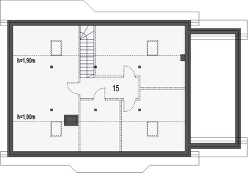 Poddasze projektu - Julek II z garażem 1-st. [A]