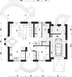 Parter projektu - Dom Dla Ciebie 2 z garażem 1-st. [A]