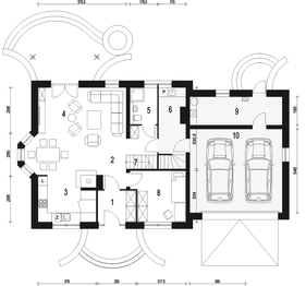 Parter projektu - Dom Dla Ciebie 2 z garażem 2-st. [A1]