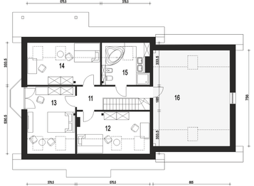 Poddasze projektu - Dom Dla Ciebie 2 z garażem 2-st. [A1]