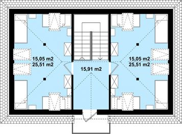 Poddasze projektu - G344 - Budynek rekreacji indywidualne
