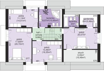 Poddasze projektu - Dom przy Wiosennej 20
