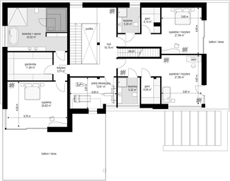 Piętro 1 projektu - Willa Floryda 4