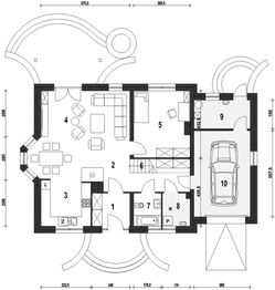 Parter projektu - Dom Dla Ciebie 2 w2 z garażem 1-st. [A]