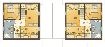 Poddasze projektu - Turkawka z garażem i wiatą bliźniak [A1-BL]