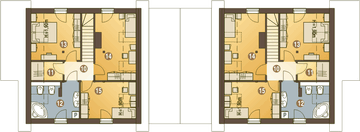 Poddasze projektu - Turkawka II z garażem i wiatą bliźniak [A1-BL]