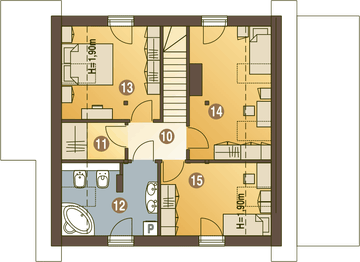 Poddasze projektu - Turkawka II z garażem i wiatą [A1]