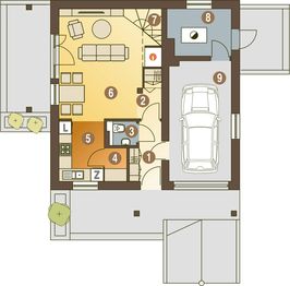 Parter projektu - Turkawka II z garażem 1-st. [A]