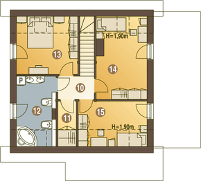 Poddasze projektu - Turkawka z garażem i wiatą [A1]