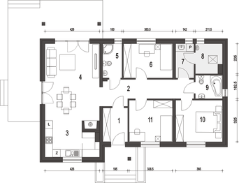 Parter projektu - Dawid II bez garażu [B]